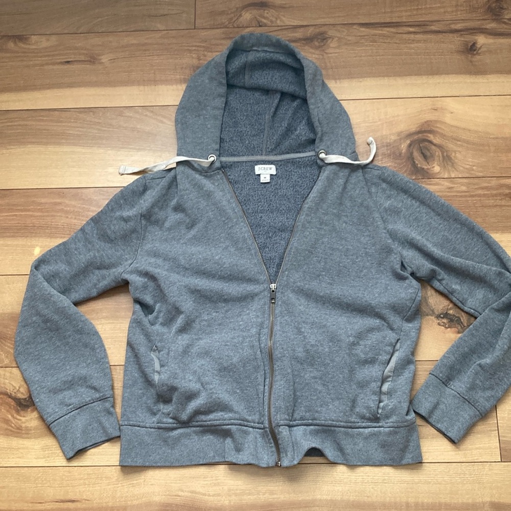 J Crew Classic Fleece Zip Up Hoodie